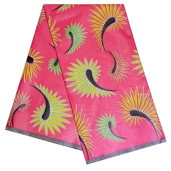 2019 Нов дизайн, високо качество восъчен плат с африканските восъчен принтом, розова кърпа за женски рокли, 6 ярда/страна