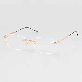 MB Brand Реколта на нови приходи Рамки за очила без рамки рецепта за мъже и жени Квадратни свръхлеки оптични рамки за очила MB0038