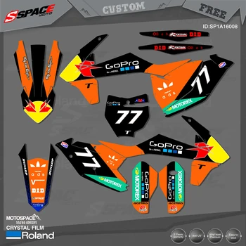 MotoSpace потребителски среди с графика на екипа, етикети, комплект стикери 3M за KTM 2016-18 SXF 008