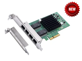 PCI-Express X4 4-портов такса контролер Gigabit Ethernet, Intel I350-AM4 Чипсет Поддържа нископрофилен скоба PCIE до 10/100/1000 Mbit/s