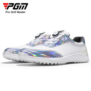 PGM Мъжки обувки за голф, Ремък с дръжка, Нескользящая Водоустойчив Мъжки Спортни обувки, Маратонки, Цветен Лазерен Дизайн XZ258