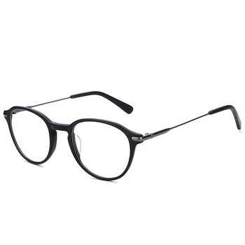 ZENOTTIC Дизайн Ретро ацетатные кръгли рамки за оптични очила с модерни метални крака за очила унисекс