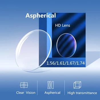 Асферичните очила Лещи по индивидуален рецепта Късогледство Далекогледство пресбиопия Оптични лещи за Очила по рецепта 1.56 1.67 1.61 1.74