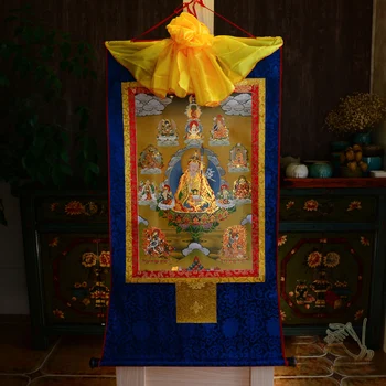 Будистки изкуство коприна Padma шамбава майстор Ринпоче бродерия осми Буда Тханка