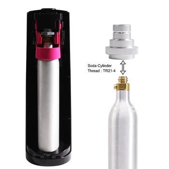 Бързо адаптер за напитки CO2 Sparkler DUO, преустройство на резервоара-кутийки за машина за производство на газирана вода Сребрист
