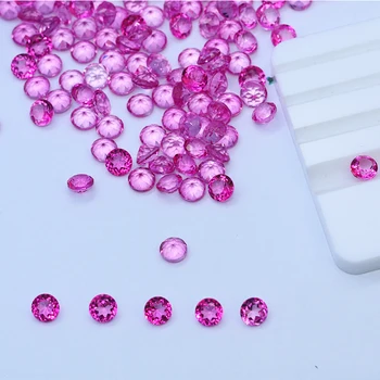 Високо качество, без пукнатини Натурален насипен скъпоценен камък на Едро с фабрика Натурален през цялата розов топаз диамант нарязан