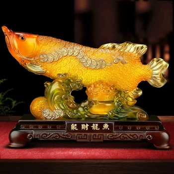 Златната рибка Fortune от смола, подарък за откриването на фирмен магазин на Fortune, мебели за дома, декорация на всекидневна