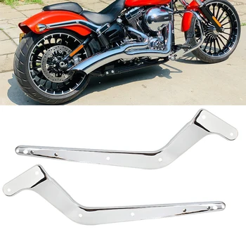 Комплект стойки задното крило на мотоциклет, хромирани калъфи, чифт гладки за Softail на Harley FLST 2008-2017