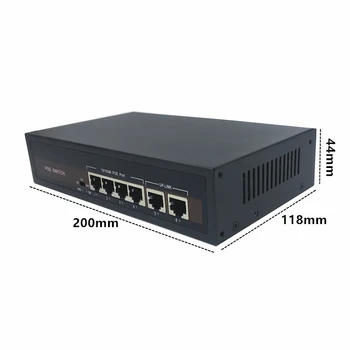 Комутатор 48V Ethernet POE с пристанище, 5 10/100 Mbps IEEE 802.3 af/at Идеален за IP камери/безжична точка за достъп/системи за видеонаблюдение