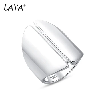 ЛАЯ, кръгъл барабан от сребро 925 проба, уникален дизайн, просто сребърна широка халка на палеца за мъже, оригинални съвременни бижута, тенденция 2022 г.