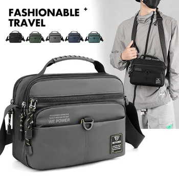 Нов човек извън едно рамо BaoHu чанта за отдих, чанта-месинджър, преносими мъжки чанти голям капацитет