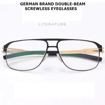 Рамки за очила на немската марка, дамски слънчеви очила по рецепта от неръждаема стомана, мъжки Берлинские двухлучевые пилотните оптични очила безвинтовые