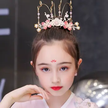 Реколта короната за момичета и жени, древни китайски игли за коса, прическа Hanfu