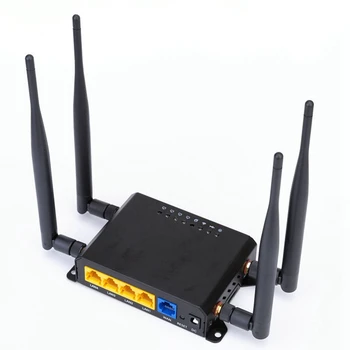 Точка за достъп Wi-Fi рутер Openwrt 12 В GSM LTE USB Wan 4XLAN 4X антена със слот за СИМ-карта, штепсельная вилица САЩ