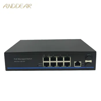 Управление на 8-Портов Ethernet PoE 10/100/1000 Mbit/Превключвател с 2 Гигабитными Слота за SFP За управление на IGMP VLAN PoE Switch