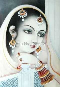 художествена картина на платно за продажба на Висококачествена красива жена живопис с маслени бои върху платно Стенни живопис на Платно за украса на стени