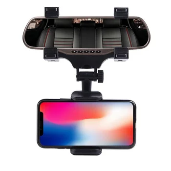 1 бр. кола за телефон, монтиране на огледала за обратно виждане, стойка за телефона на 360 градуса за iPhone, Samsung, Универсална поставка