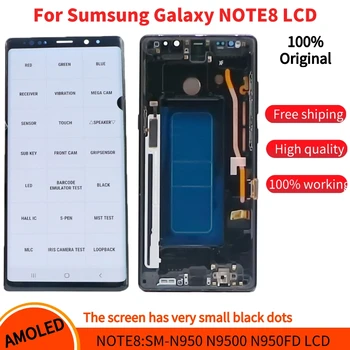 100% Оригинален AMOLED Дисплей за SAMSUNG Galaxy NOTE8 N950 N950FD LCD дисплей с Черен Точков Дисплей Смяна на Сензорен екран Digitizer