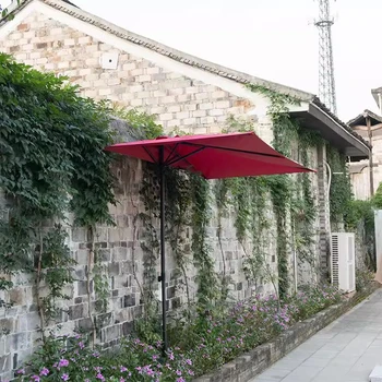 130x250 см, iron чадър за двор полукръгла форма, използван от стените, чадър от слънцето на открито, цветна градина, балкон, чадър от слънцето, без причина