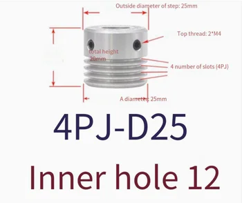 2 бр. Диаметър: 25 мм, Отвор: 6-12 мм 4PJ-D25 ремъчен ролка с множество канали, v ролка