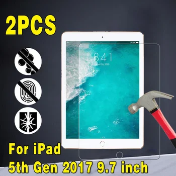 2 елемента Apple iPad 5-то поколение 2017 9.7-инчов таблет от закалено стъкло 9H със защита от пръстови отпечатъци, защитно фолио за екрана на ipad