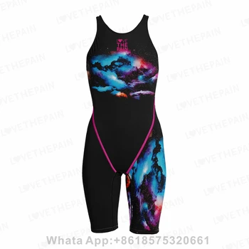 2023 Професионален бански, дамски спортен едно парче бански, бански костюм за сърф, дрехи за плуване, с дължина до коляното, спортни и бански костюми