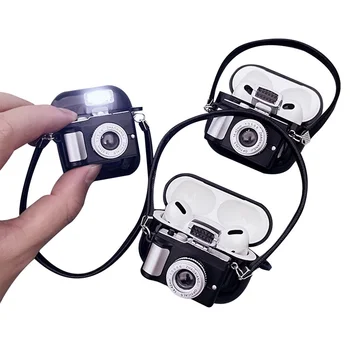 3D Калъф за слушалки За Airpods Pro 1 2 3 Pro2 Камера Със Светкавица С Каишка Защитен Калъф За Airpods Pro 3 2 1 Калъф За Слушалки