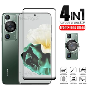 4-в-1 За Huawei P60 Стъкло За Huawei P60 Защитно Стъкло HD Full Cover Извити Филм Протектор на Екрана, За да Huawei P60 Фолио За обектива