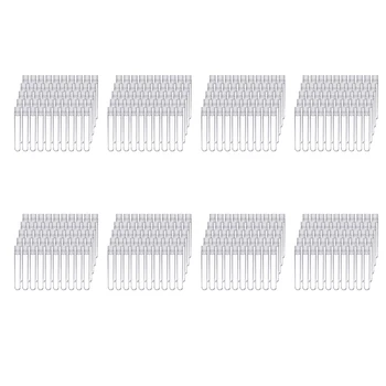 800 бр. прозрачни пластмасови тръби с бели завинчивающимися капаци за Контейнери за проби Бутилки нажимные шапки 12x75 мм