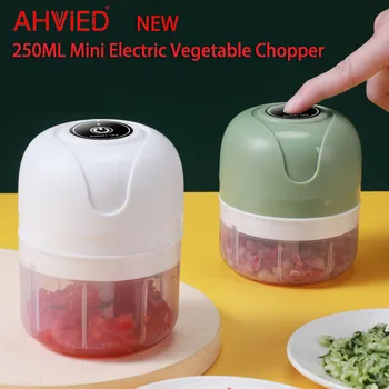 AHVIED Мини електрически USB-мелница за зеленчуци, хеликоптер чесън, акумулаторна мелачка за джинджифил, кухненски робот, кухненски притурка