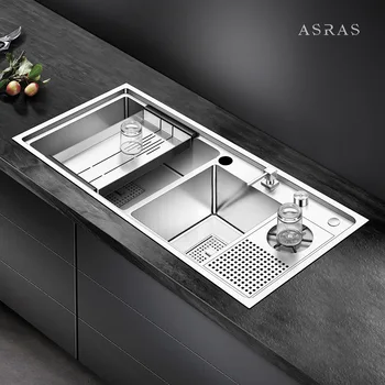 Asras 9045MD -A SUS304 омекотители за кухненски мивки изработени ръчно с източване си устройство производител 