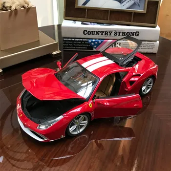 Bburago 1:18 Ferrari 488 10th anniversary Червената версия на модел на превозното средство от сплав, имитирующая колекция бижута на автомобила, подарък играчка