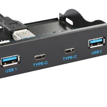 Chenyang USB 3.1 Гнездо на предния панел USB-C и USB 3.0 ХЪБ с 4 Порта Кабел за дънната платка в предната част на лентата за 3,5 