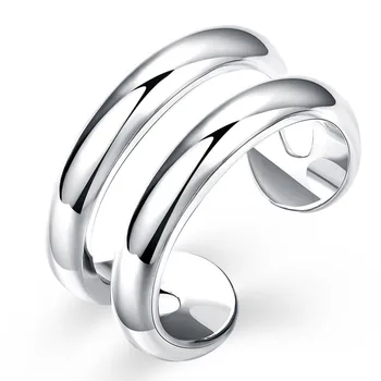 GINSTONELATE, на новост, на едро, R038, висококачествен сребърен цвят, прости класически пръстени, благородни модни дамски ретро бижута за жени