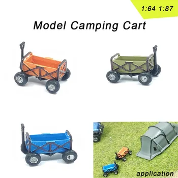HO 1:87 Скалата 1:64 Модел колички за къмпинг от смола с ръчно изработени, автомобилната сцена, улични пейзажи, комплекти за къмпинг за диорами