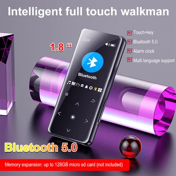 MP3-плеър без загуба с Bluetooth 5.0 HiFi, преносима аудио система с поддръжка на Walkman, говорител, TF карта, метален MP3 плейър