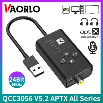 Qualcomm QCC3056 24Bit Bluetooth 5,2 Аудиопередатчик aptX LL HD Адаптивен USB 3.5mm AUX оптични Влакна, Коаксиален Безжичен Адаптер