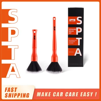 SPTA 2 бр., ултра-мека четка за почистване на салон на автомобил, синтетичен косъм, парцал за арматурното табло, инструменти за автоматично обяснения, четка за почистване на арматурното табло
