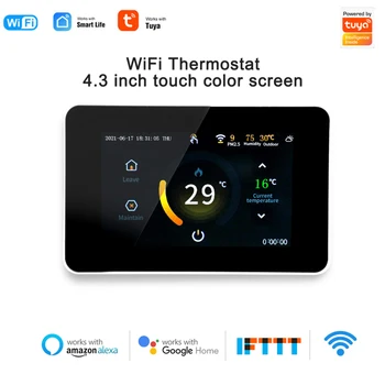 WiFi интелигентен Контрол на температурата термостат, сензорен програмируем електрическото подово отопление, водогрейный / газов котел за Google Home Алекса