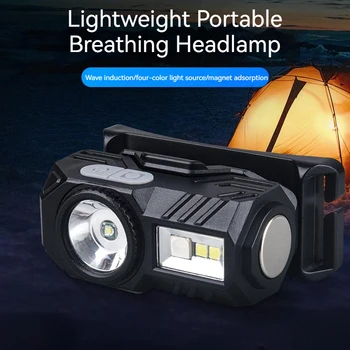 ZBCNCT led светлина сензор за фарове, фенерче, външни непромокаеми фарове за нощен риболов с магнит, сигналната лампа, капачка, клипове