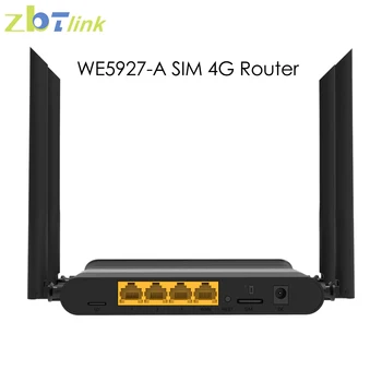 Zbtlink 4G Рутер СИМ-карта 1200 Мб/с, 300 Mbit/s, Wifi Удължител диапазон Фърмуер е Openwrt EC200TEUHA Модем SD-карта 3 * LAN Wi Fi рутер
