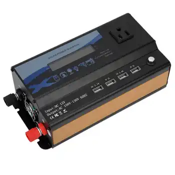 Авто трансформатор на напрежение с мощност 4000 W 12-110 В, автомобилен инвертор с led подсветка, 4 USB честота устройства, модифицирана синусоидална конвертор