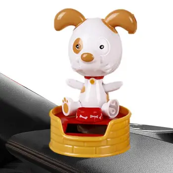 Автомобилна слънчева трясущаяся куче, за украса на арматурното табло на автомобила, трясущаяся главата, на кучето, на танцуващи фигурки на кучета на слънчеви батерии, играчки с bobble главата за кола