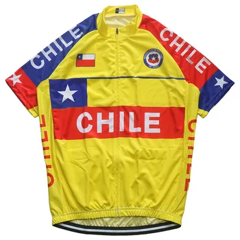 Велосипедна Фланелка за Чили, Чилийски Трико, Дишащ Трикотаж, Градинска Дрехи с Къс Ръкав, Летен Топ, Облекла за ски, Спортна Риза