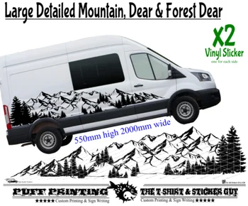 Винилови стикери за планински камион, графични етикети на една страна автомобил, весел къмпинг, офроуд ван