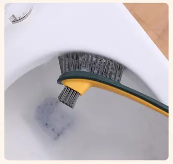 Гъвкава силиконова четка за тоалетна с държач Запечатани четка за почистване на тоалетната с Четка за почистване на баня-Стенни четка за почистване на тоалетната чиния