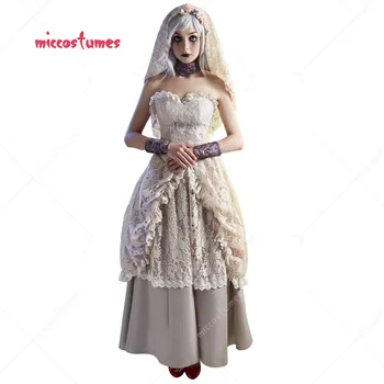 Жена сватбена рокля на Анджи, cosplay костюм за Хелоуин, женски сватбена рокля с воал