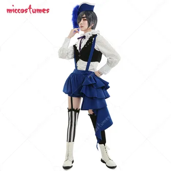 Женски костюм за cosplay в стила аниме, риза, панталони подтяжках, костюм с шапка