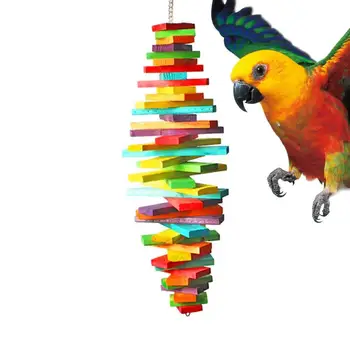 Играчка за дъвчене папагал, множество окачване в дървена клетка, преносима играчка за птици, многофункционални уреди за дресура на птици, стоки за домашни любимци