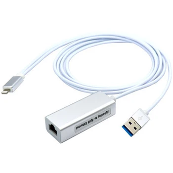 Кабел-адаптер за iPhone Ethernet RJ-45 за Apple до мрежовия кабел за свързване на мобилен телефон, Кабел Ethernet 100 м поддържа зареждане
